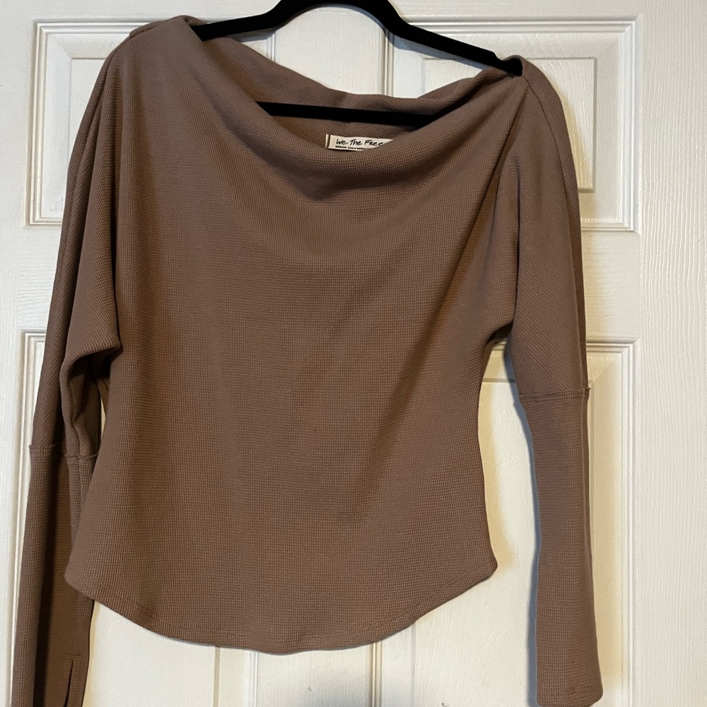 We The Free Taupe Long Sleeve sweater, medium, New. Thumb holes. free people